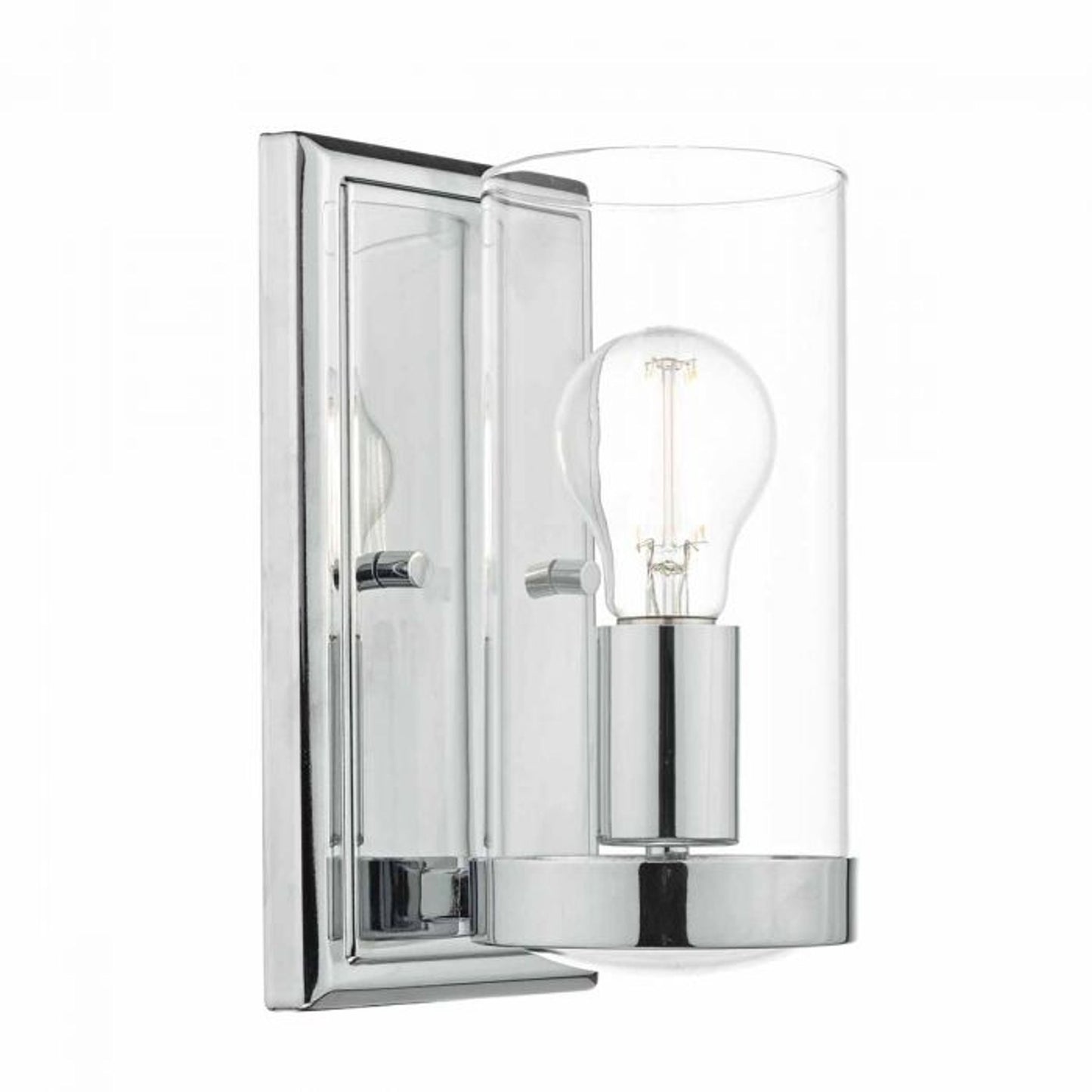 Ramiro Wall Light Polished Chrome with Glass Shades & Glass Lens Detail