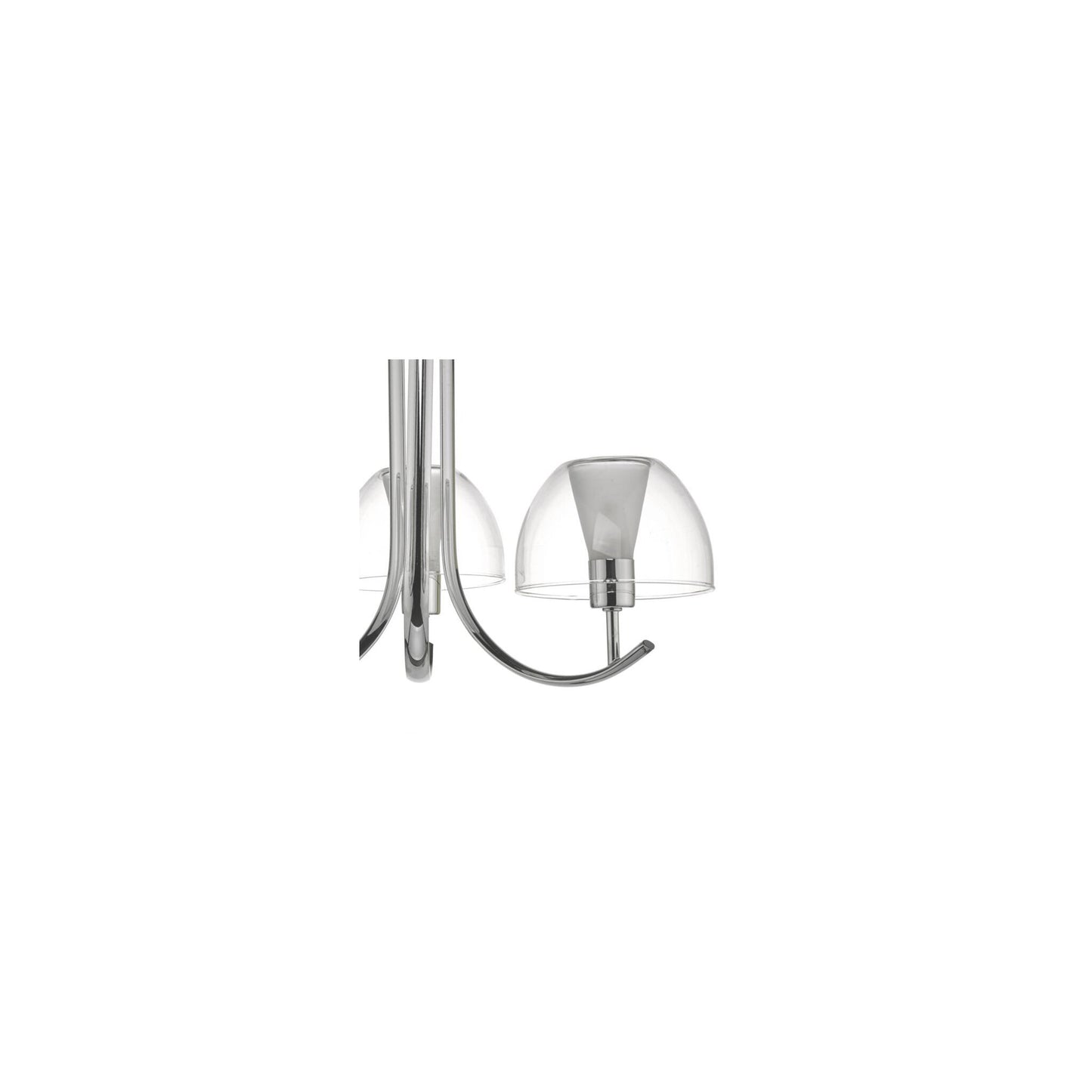 Duana 3-Light LED Semi Flush with Polished Chrome Curved Arms & Opal Glass Shade