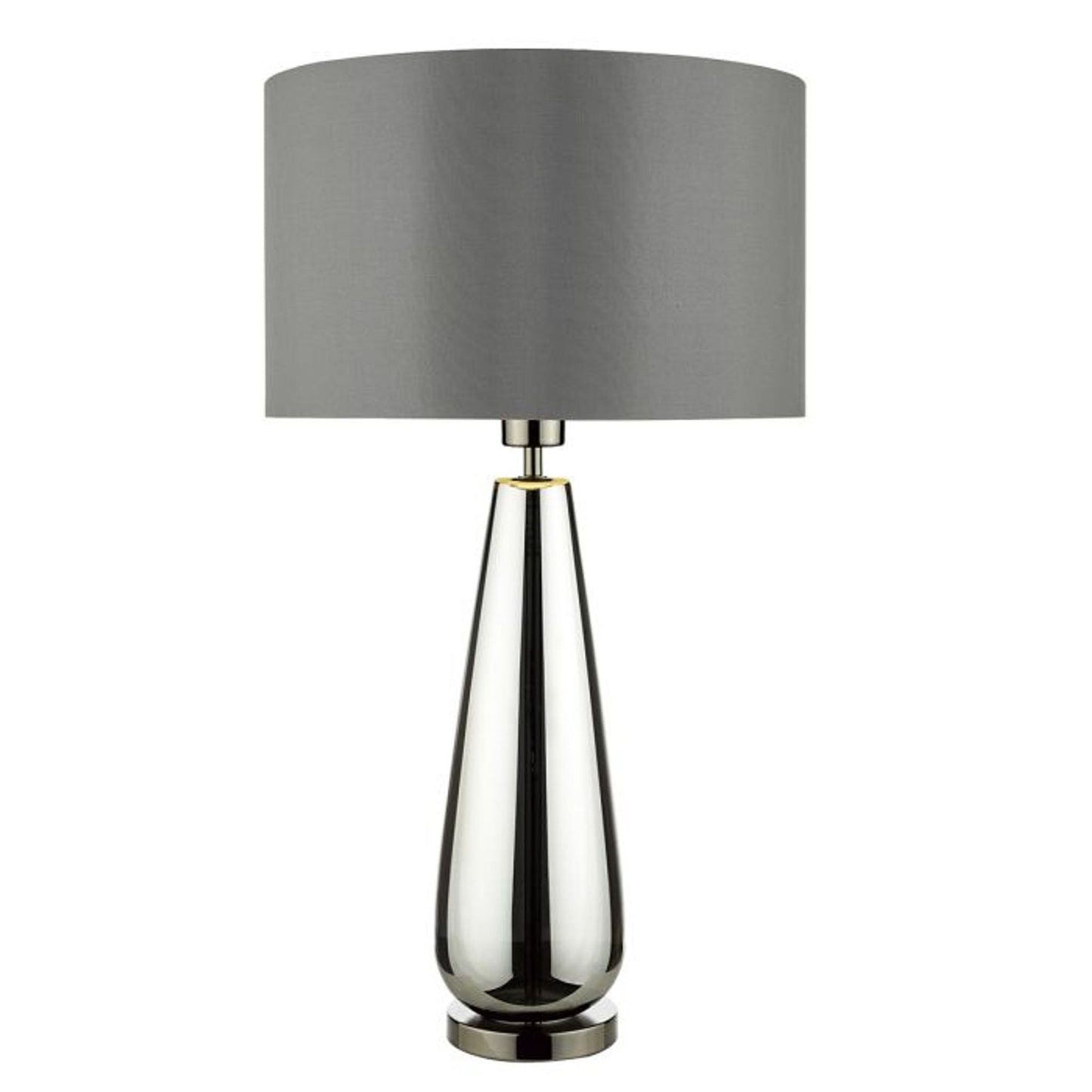 Pablo Table Lamp Black Chrome Base with Smoked Grey Shade