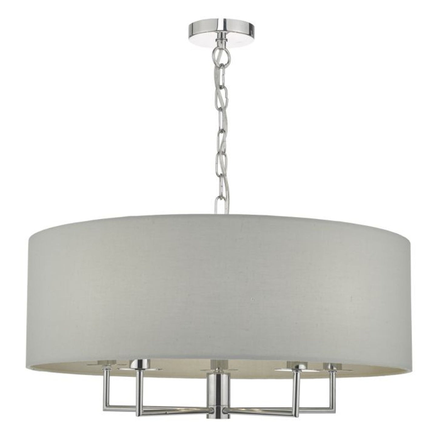 Jamelia 5-Light Pendant with Polished Chrome Detailing & Cotton Shade