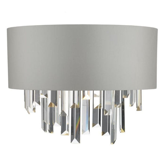 Halle Wall Light Grey with Crystal Glass