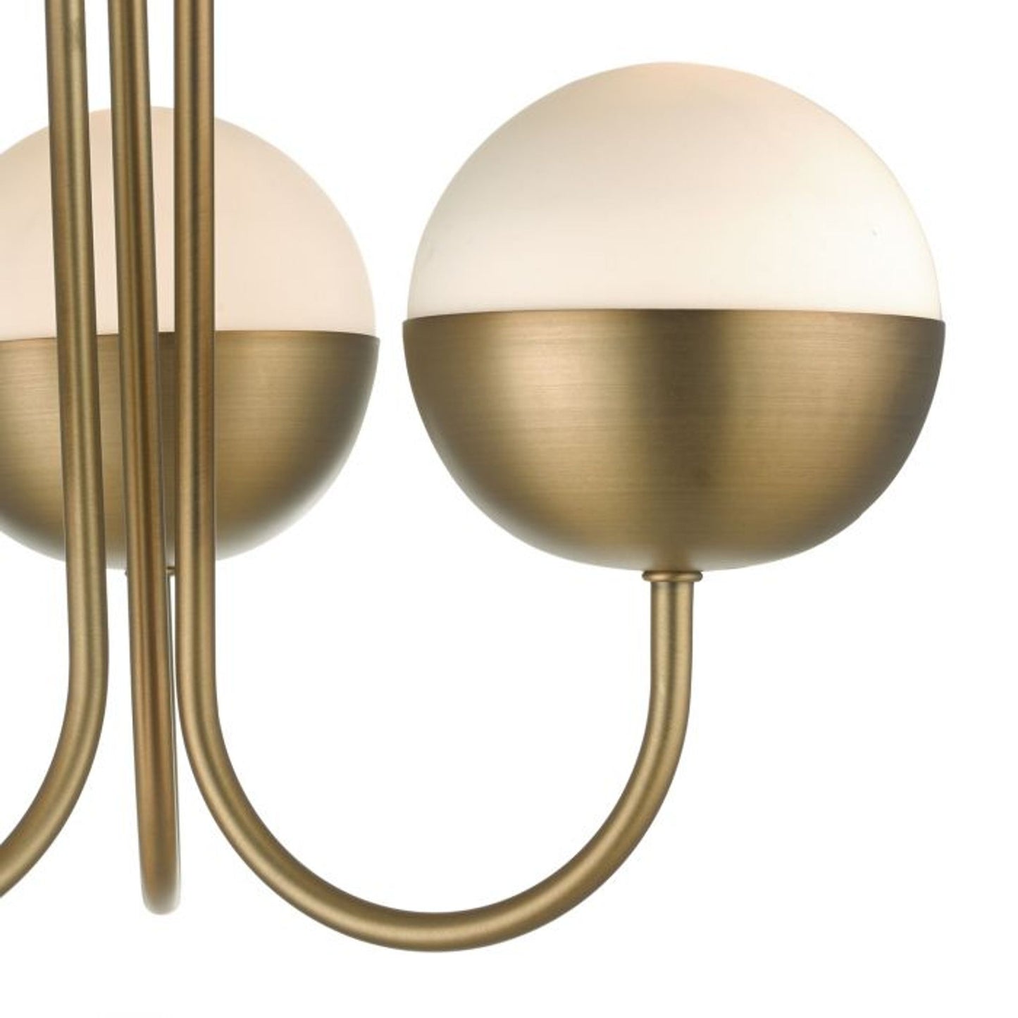 Andre 3-Light Semi Flush in Aged Brass with Opal White Glass