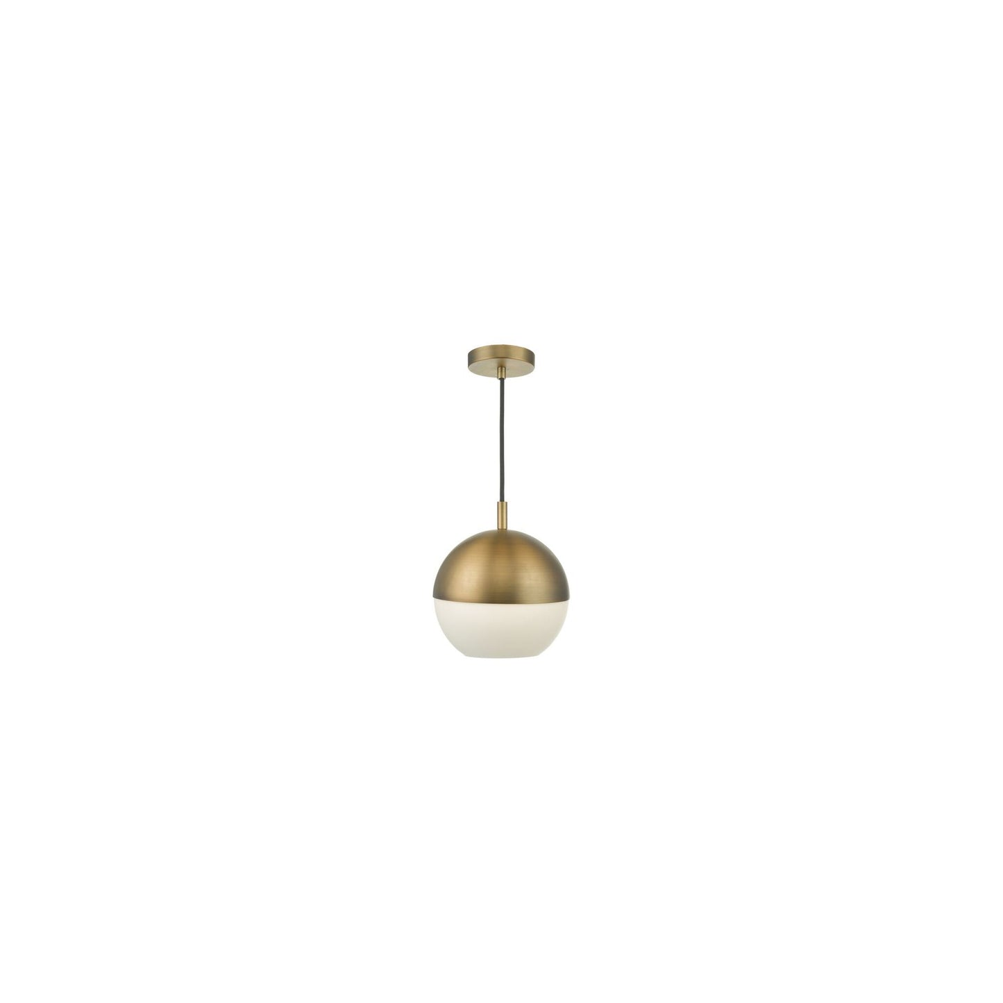 Andre 1-Light Pendant Aged Brass with Opal White Glass