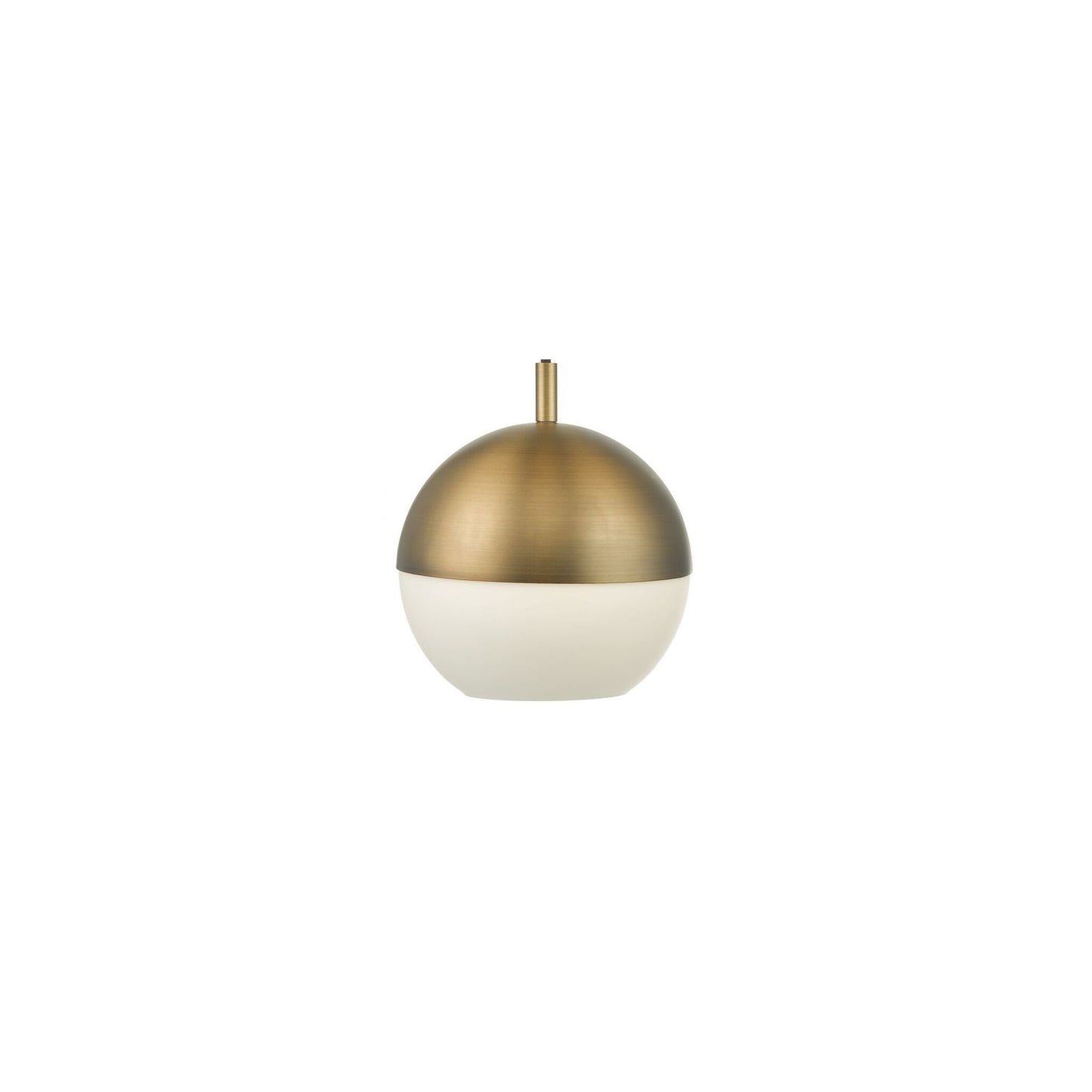 Andre 1-Light Pendant Aged Brass with Opal White Glass