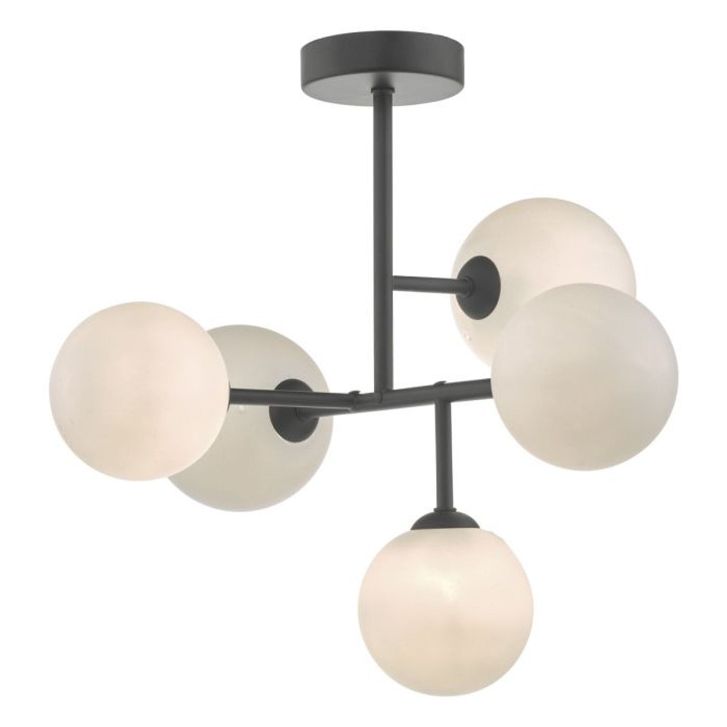 Euan 5-Light Semi Flush with Opal Glass Shade