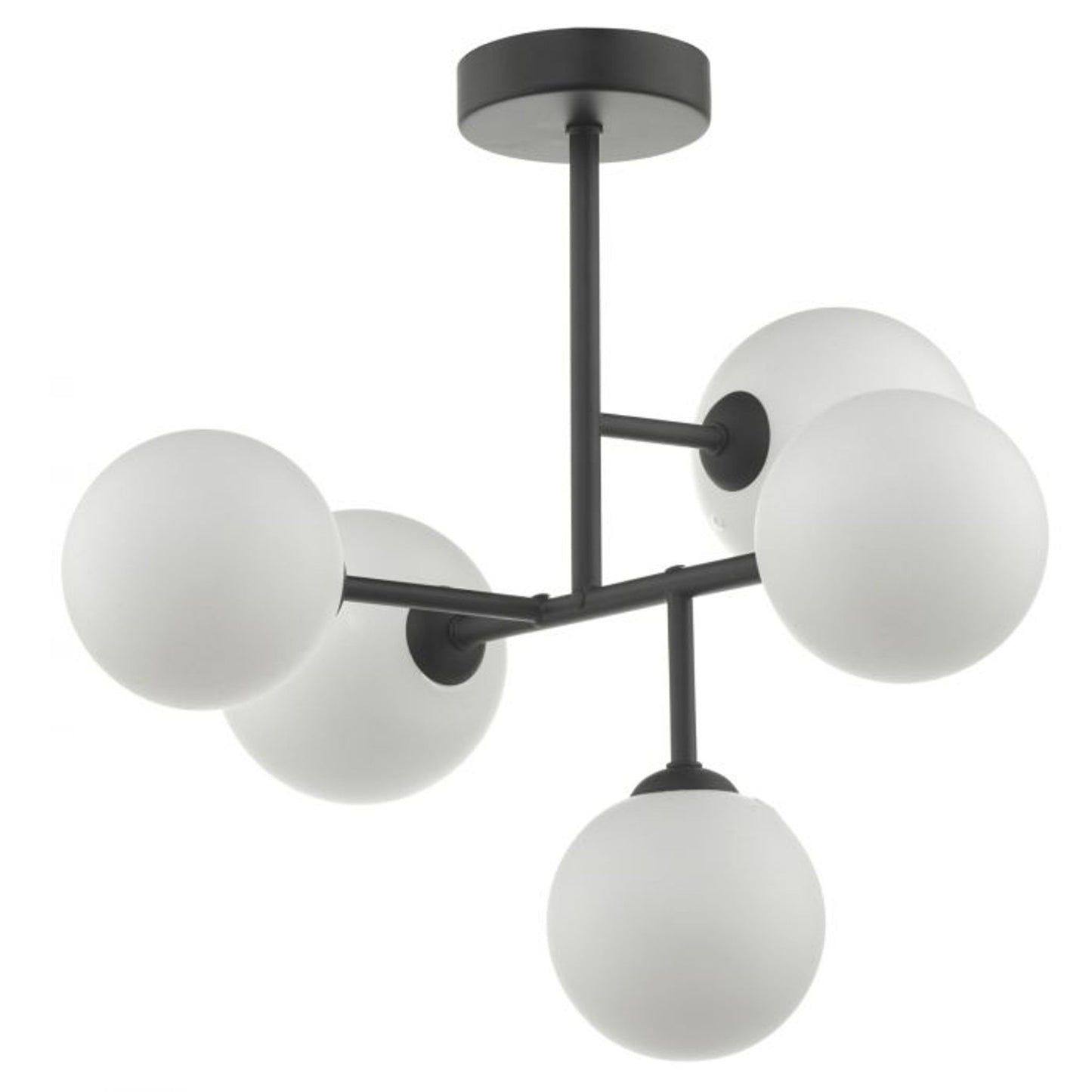 Euan 5-Light Semi Flush with Opal Glass Shade