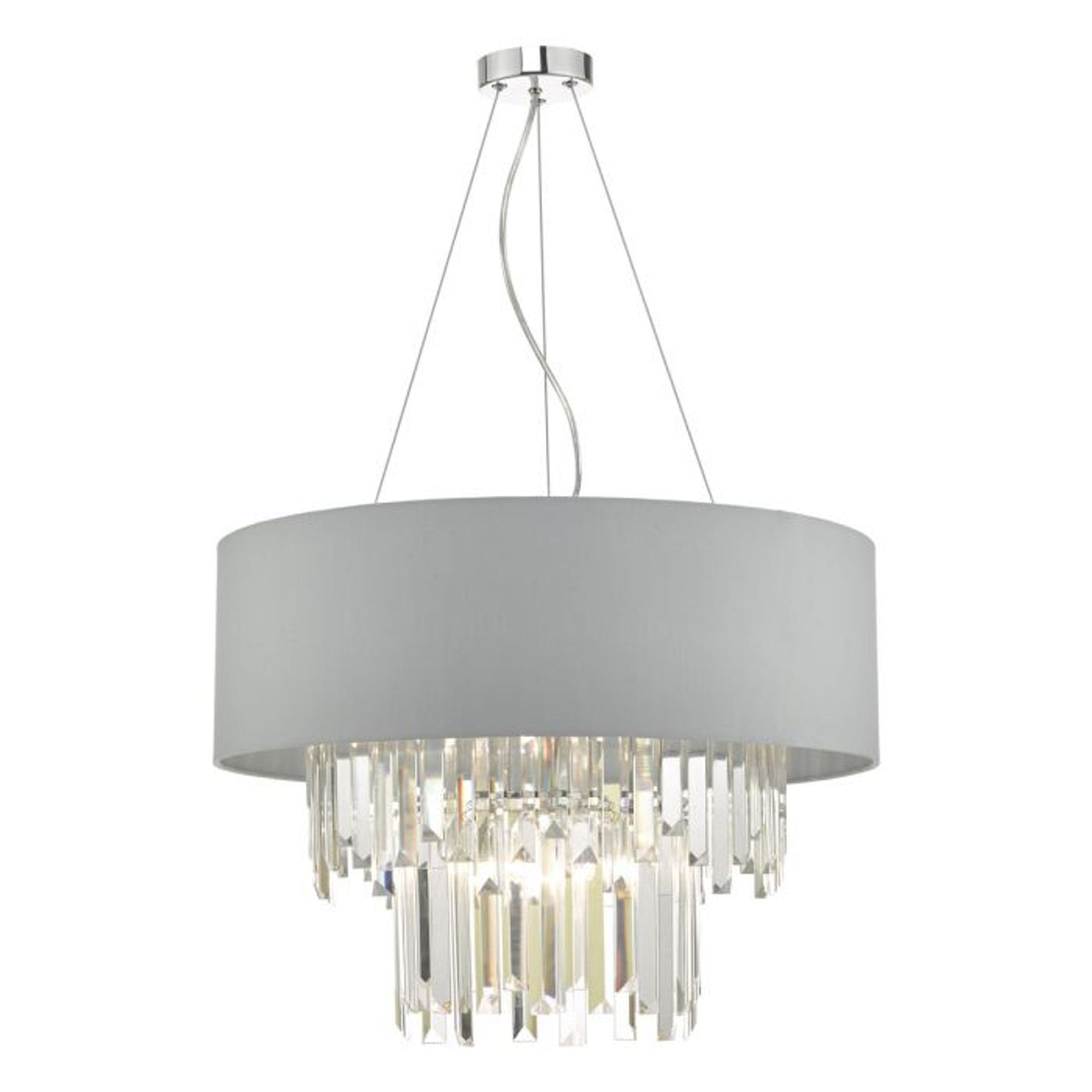 Halle 6-Light Crystal Pendant with Grey Shade