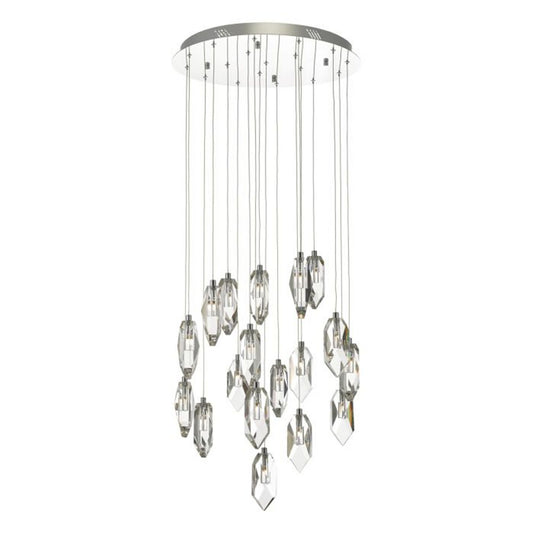 Crystal 18-Light Cluster Pendant Polished Chrome