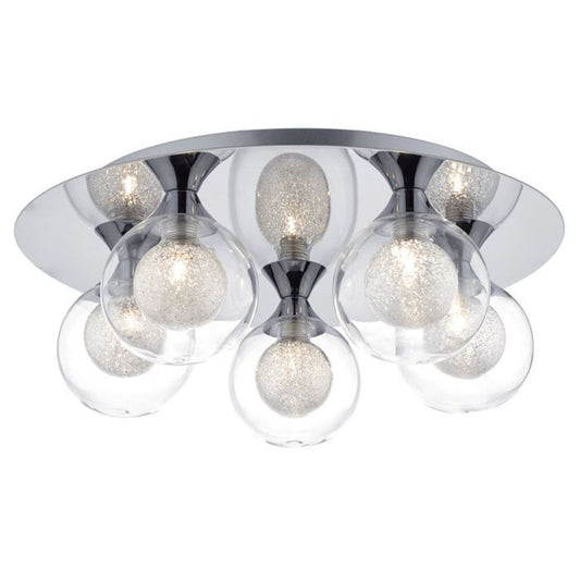 Zeke 5-Light Flush Mount Polished Chrome