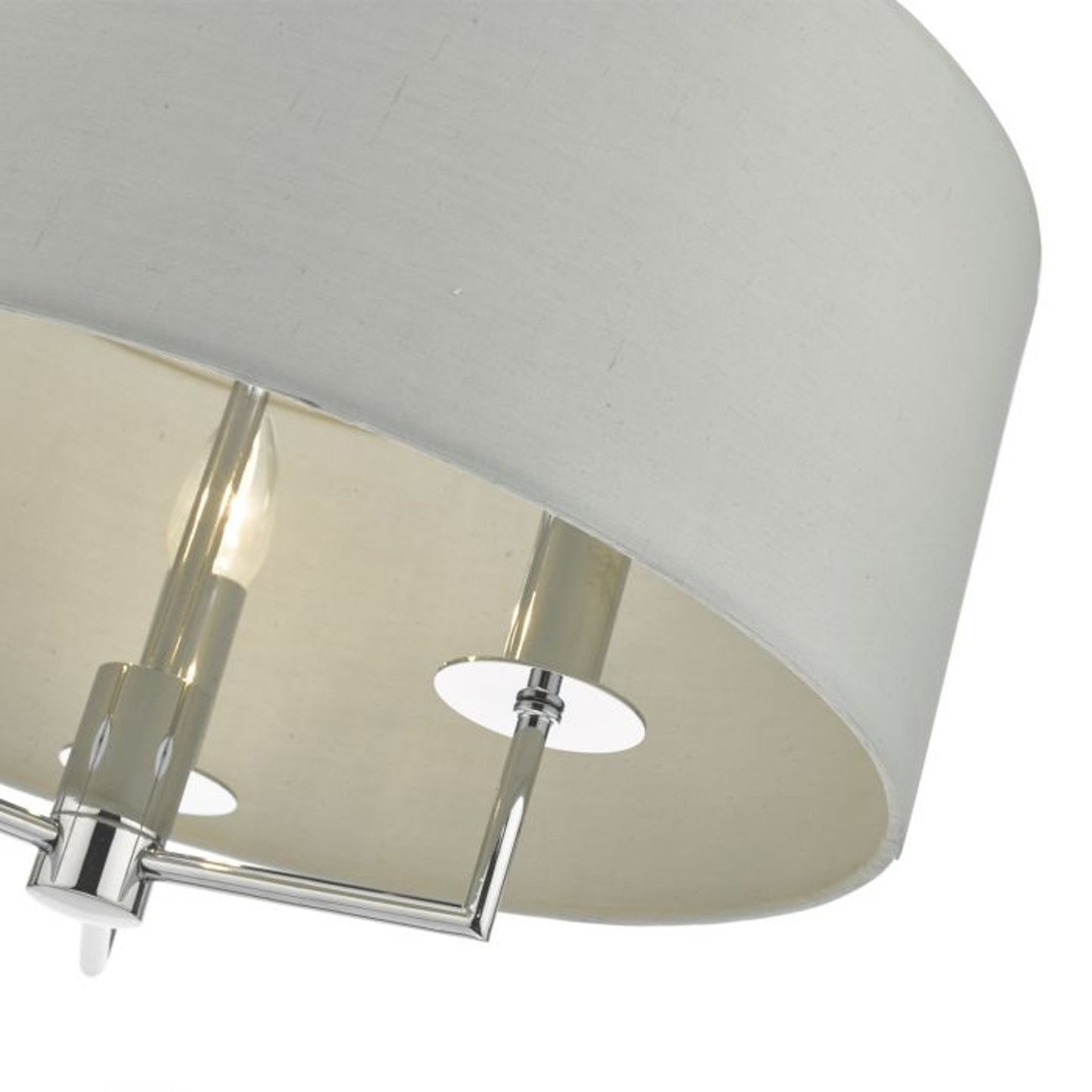 Jamelia 3-Light Pendant Polished Chrome with Grey Cotton Shade