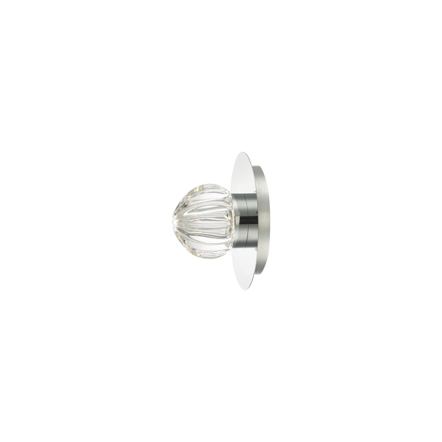 Zondra LED Wall Light Polished Chrome with Rippled Glass Shade