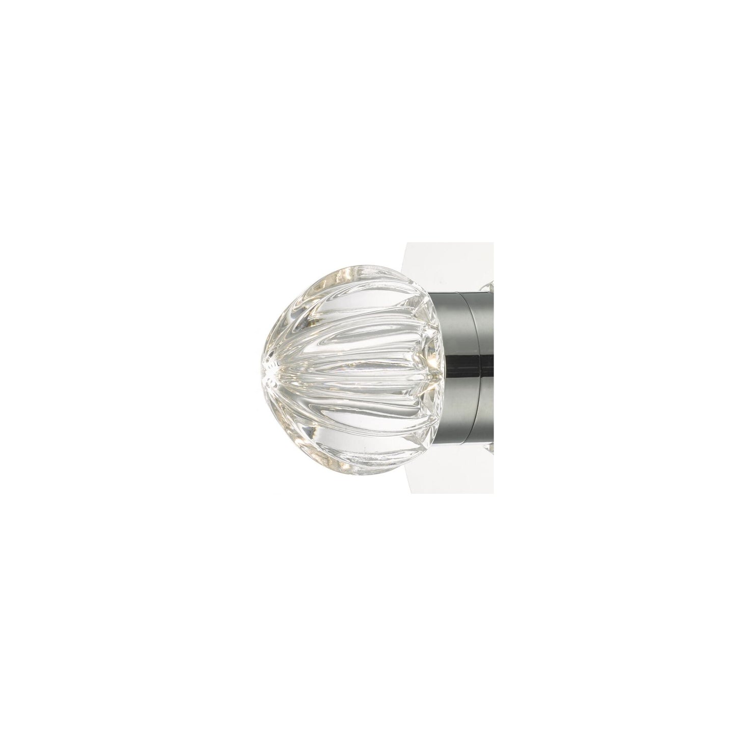 Zondra LED Wall Light Polished Chrome with Rippled Glass Shade