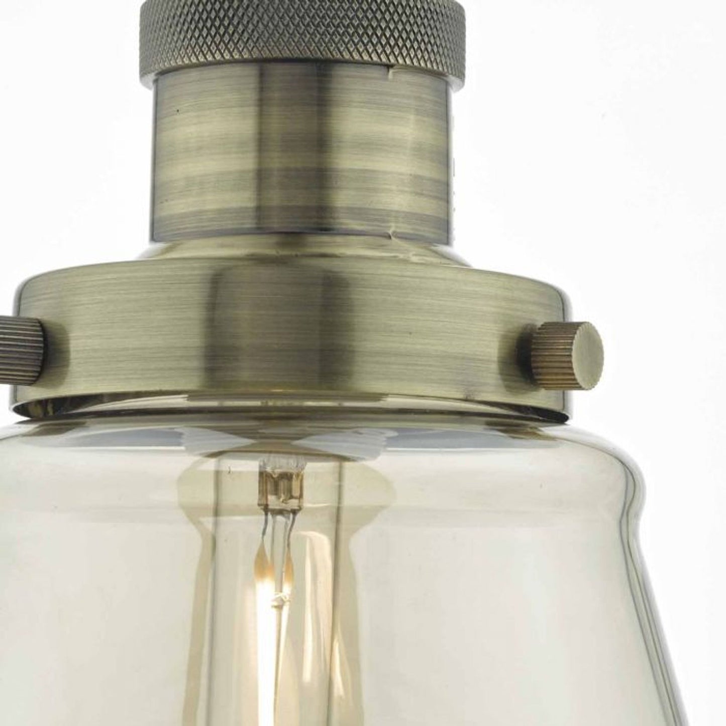 Curtis 1-Light Pendant in Antique Brass with Champagne Glass