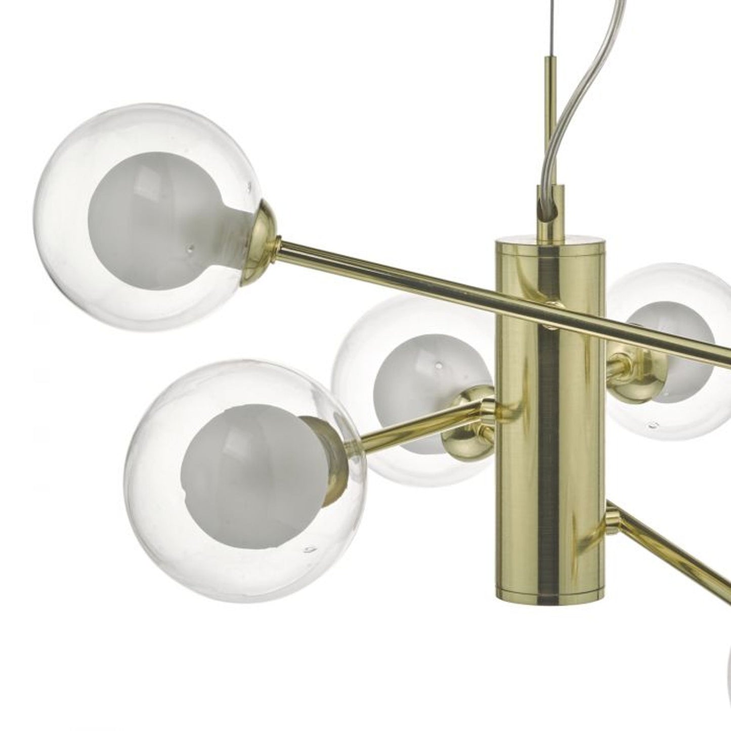 Kumara 6-Light Chandelier Gold with Round Glass Shades