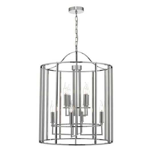 Myka 8-Light Pendant Lantern Polished Chrome