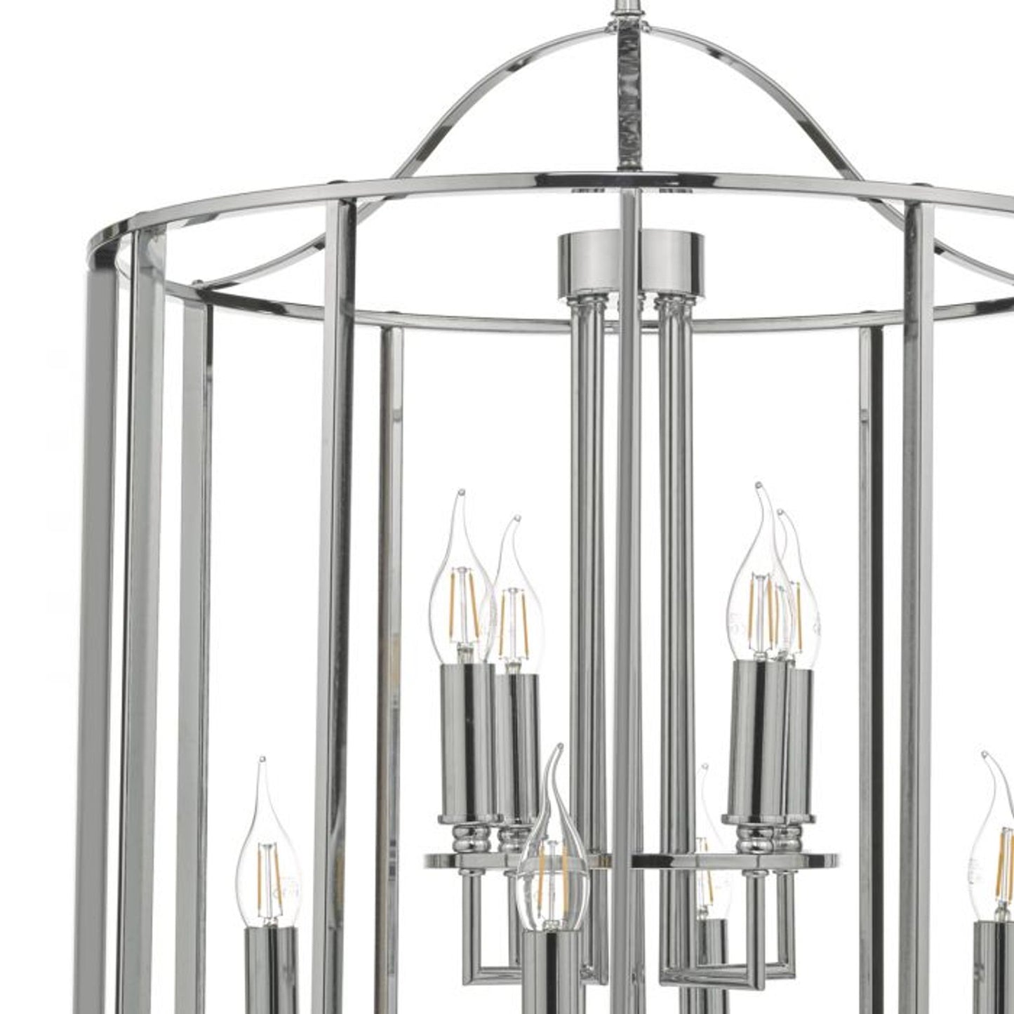 Myka 8-Light Pendant Lantern Polished Chrome