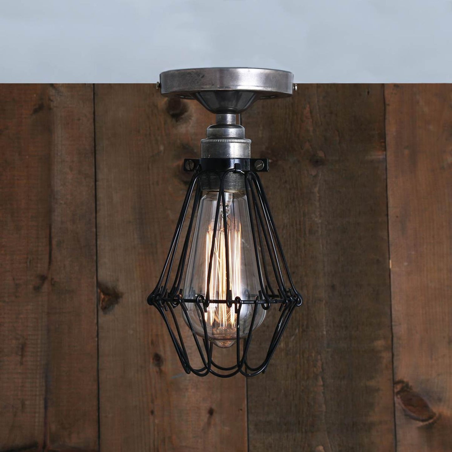 Apoch Industrial Cage Flush Ceiling Light