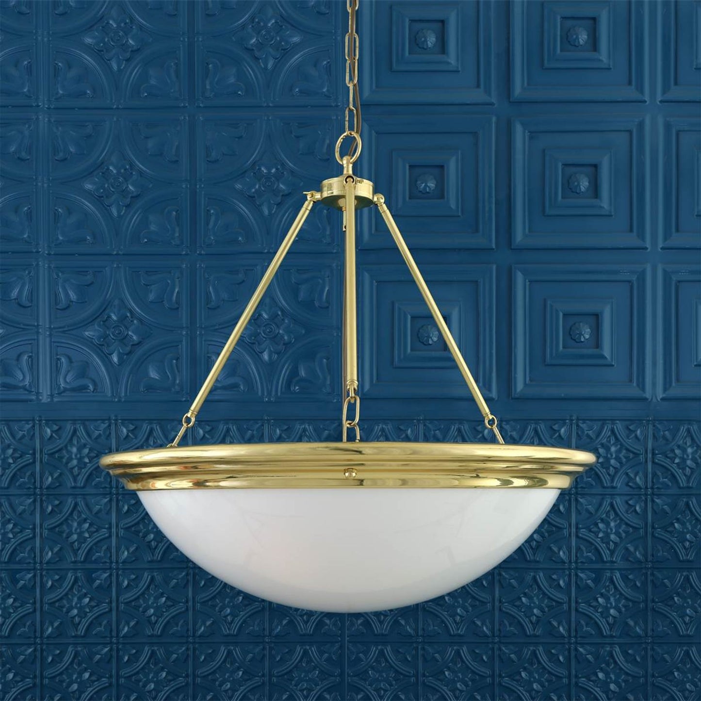 Athlone Traditional Pendant with Half-Dome Glass Shade