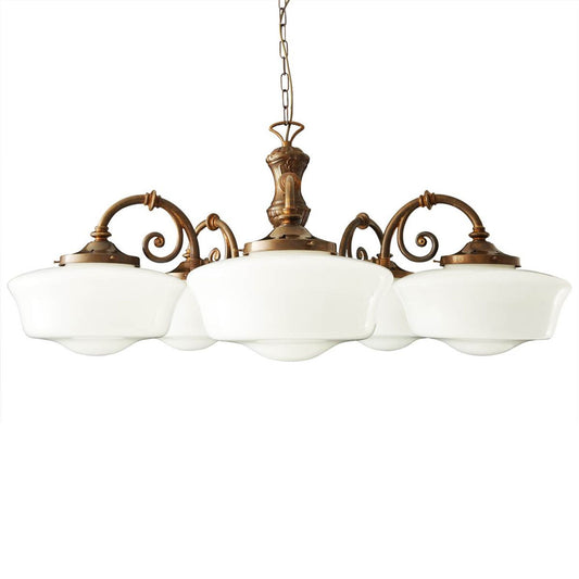 Clones 5-Arm Chandelier with Opal Glass Shade