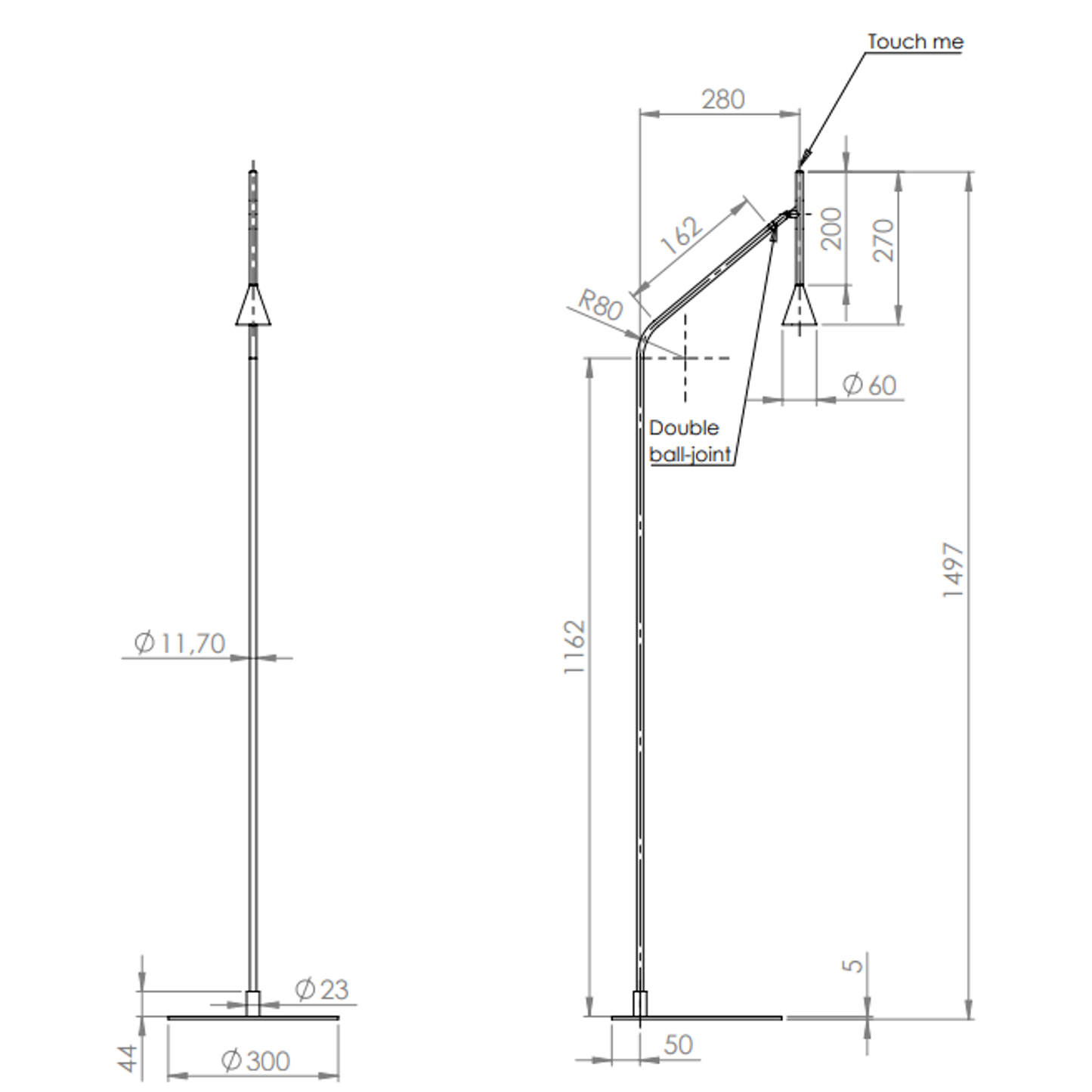 LYB LED Floor Lamp Matt Black