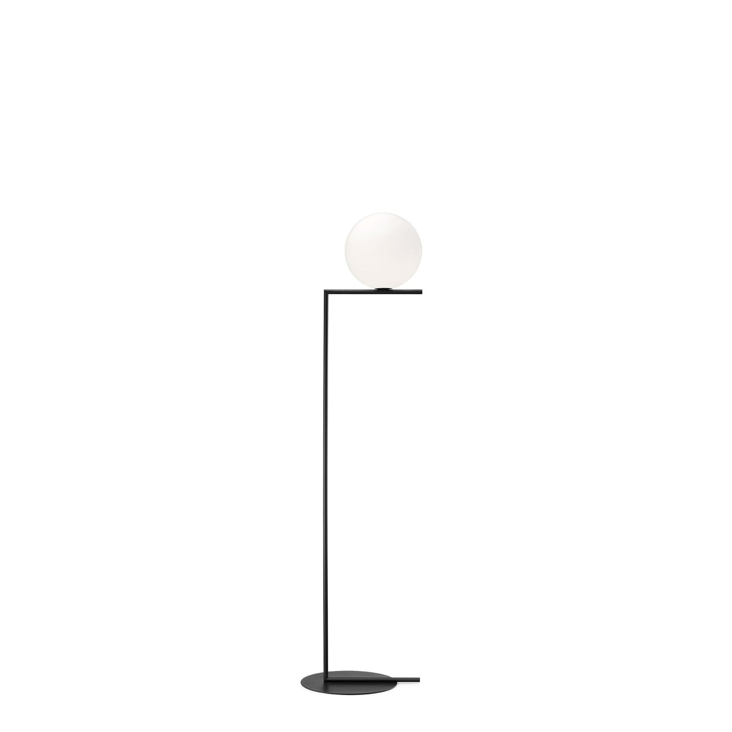 IC F2 Large Steel Floor Lamp with Blown Glass Opal Diffuser