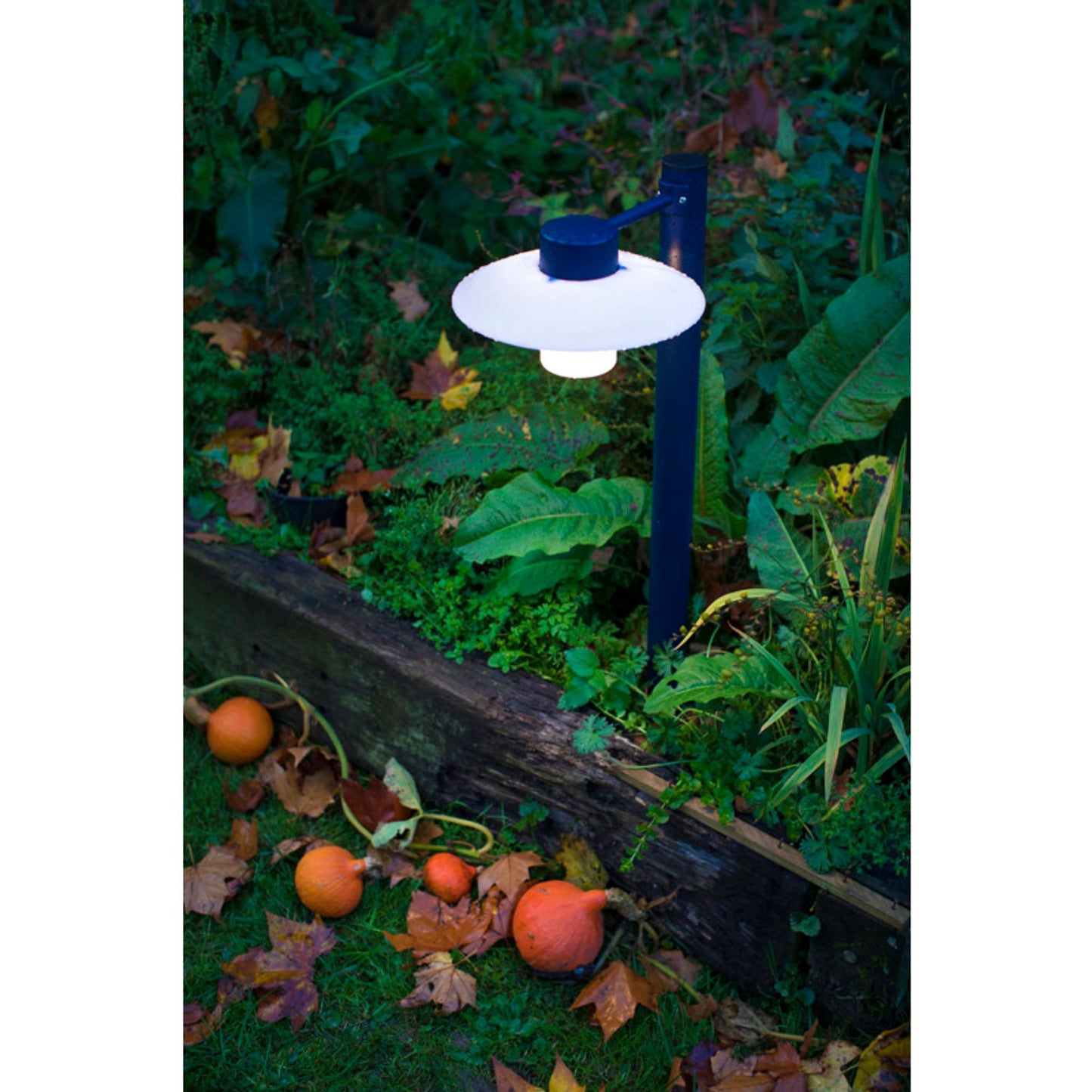 Aubanne Large Frosted Glass Bollard with Opal Polycarbonate Reflector