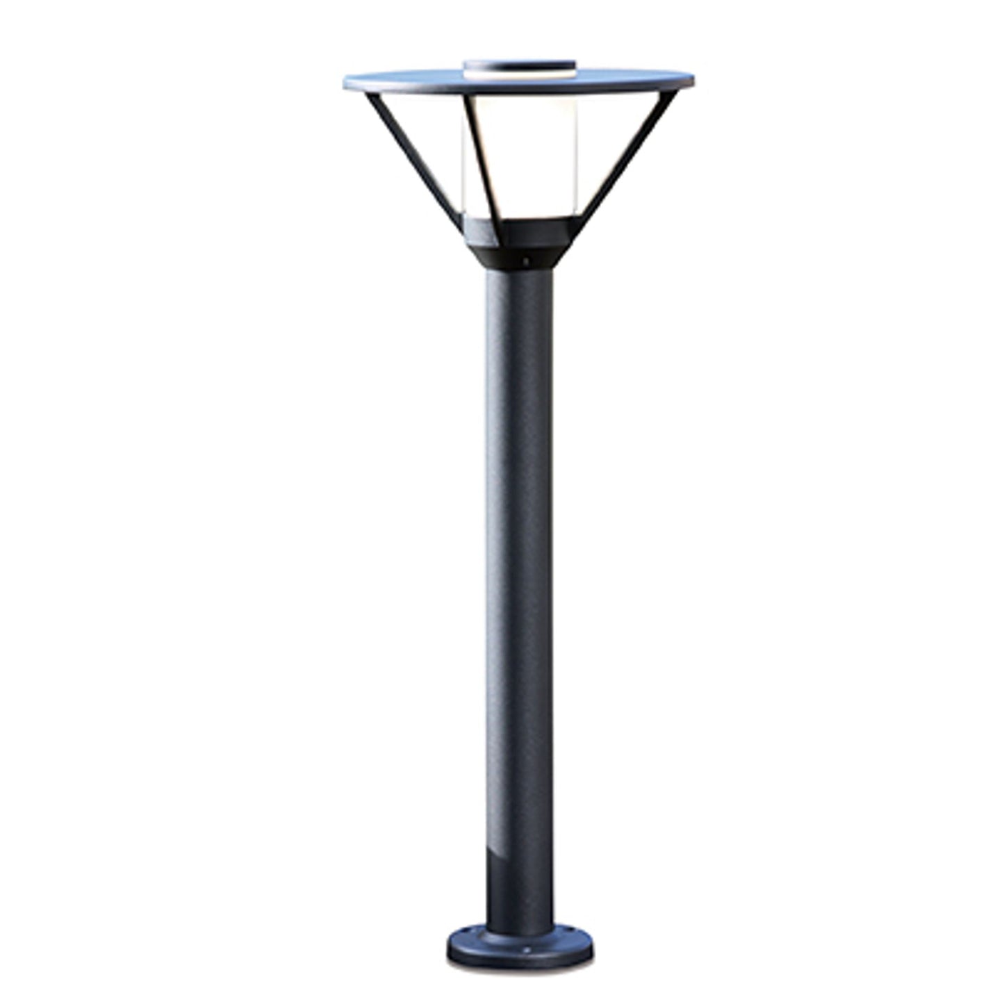 Bermude Small Frosted Glass Bollard with White Reflector