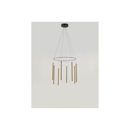 Mika Multi 8-Light LED Pendant with Black Ring & Canopy