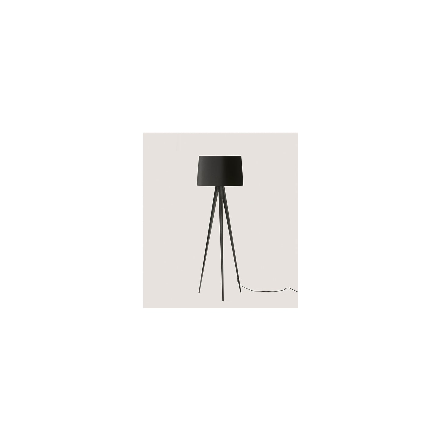 Tripod II Floor Lamp in Matt Black with Black Shade