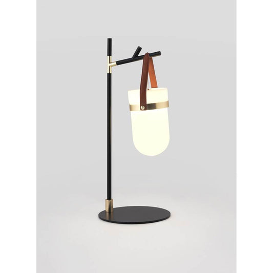 Almon Table Lamp Matt Black Body with Brass Details