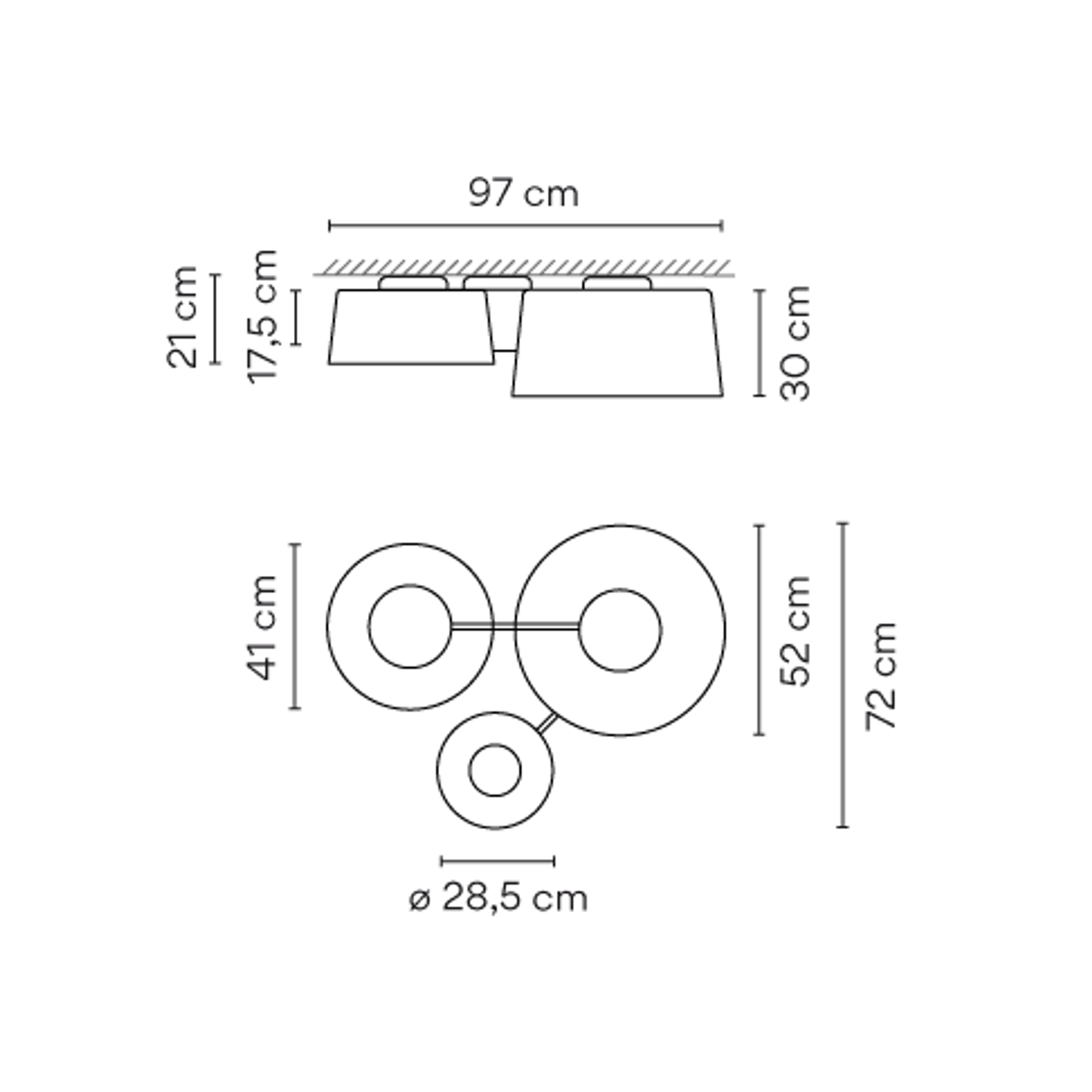 Tube Triple LED Ceiling Light