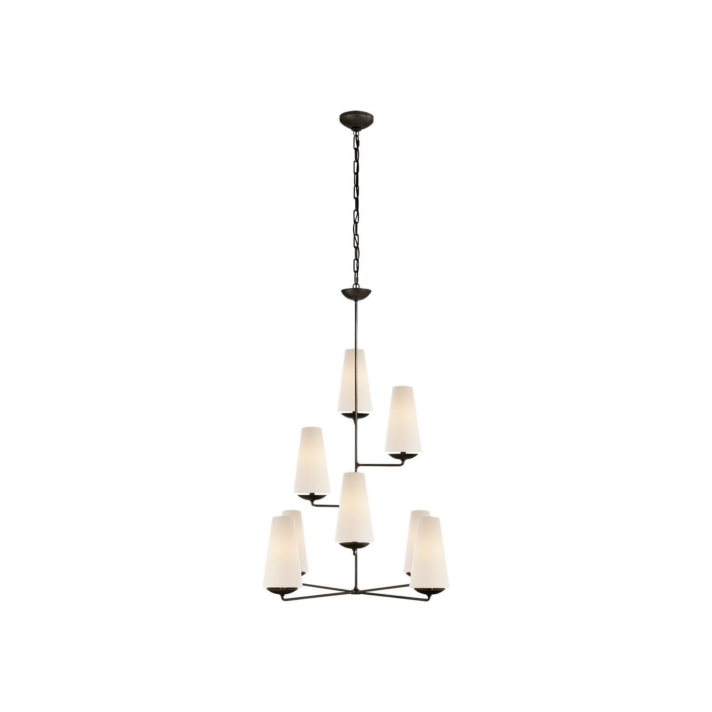 Fontaine Vertical Pendant with Linen Shades