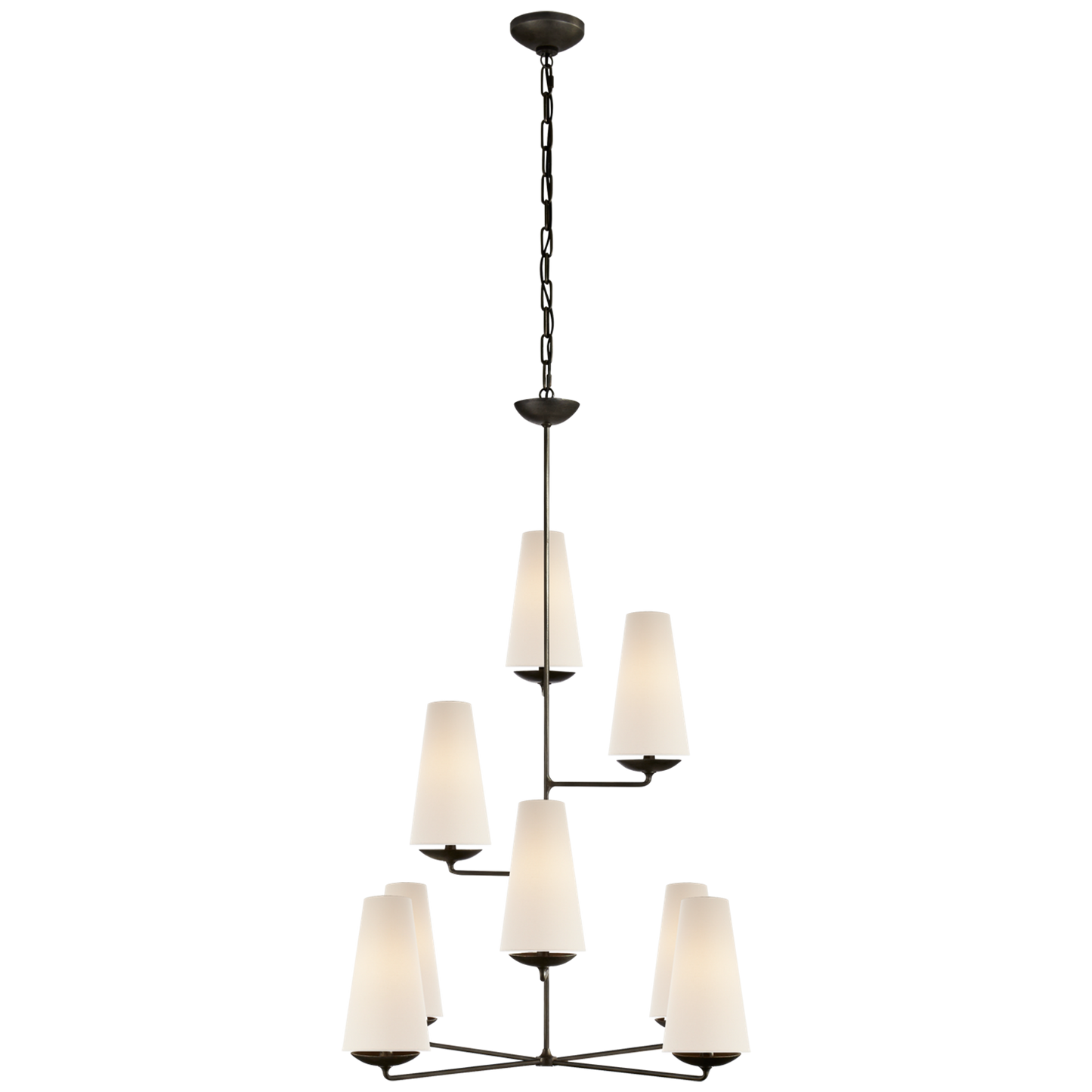 Fontaine Vertical Pendant with Linen Shades