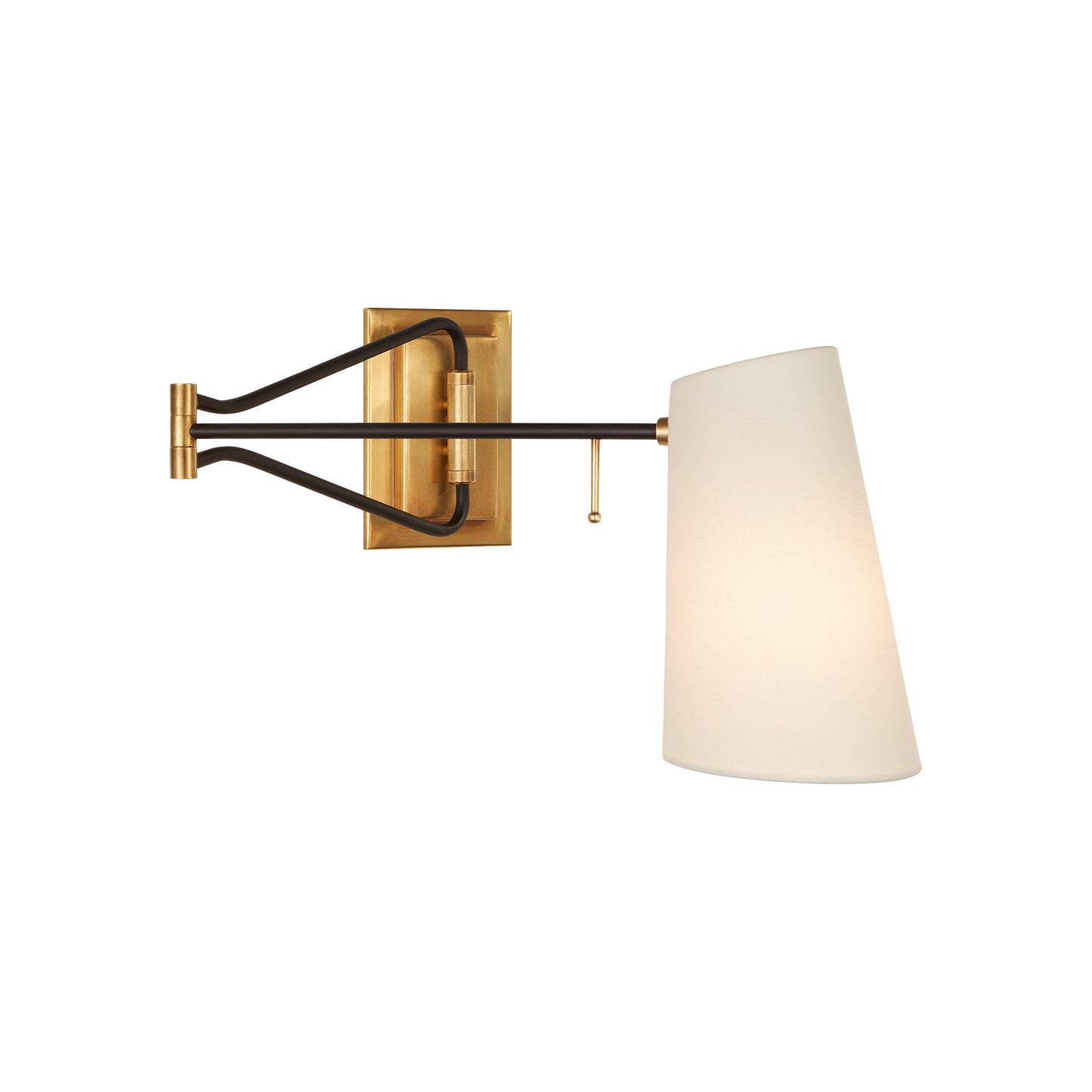 Keil Swing Arm Wall Light with Linen Shade