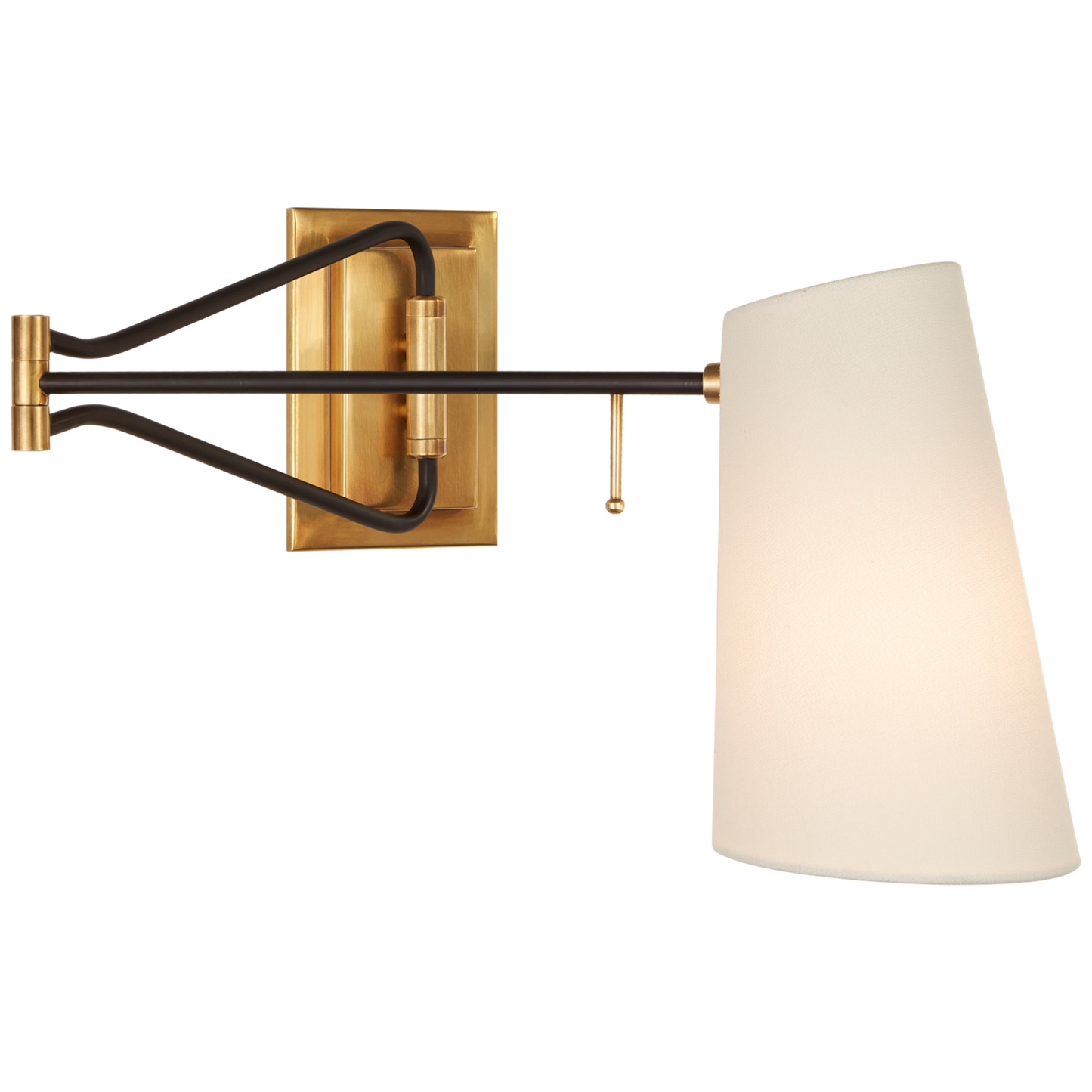 Keil Swing Arm Wall Light with Linen Shade