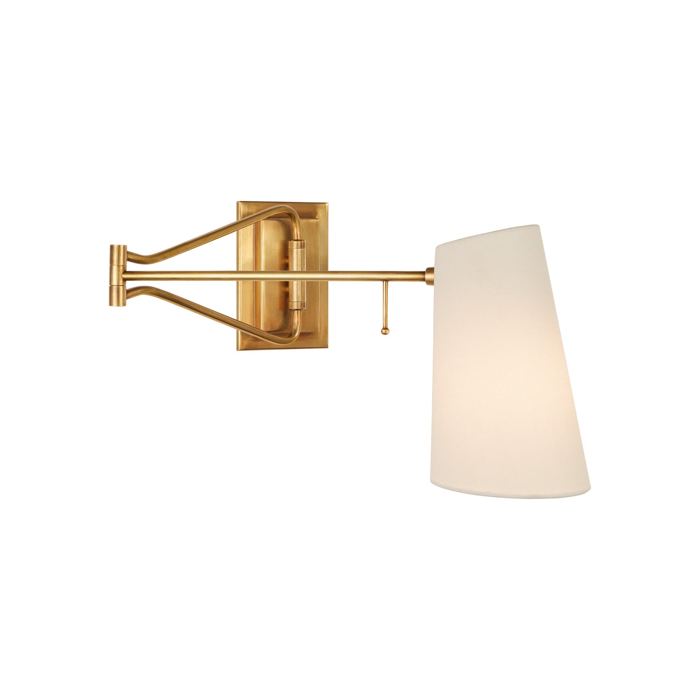 Keil Swing Arm Wall Light with Linen Shade