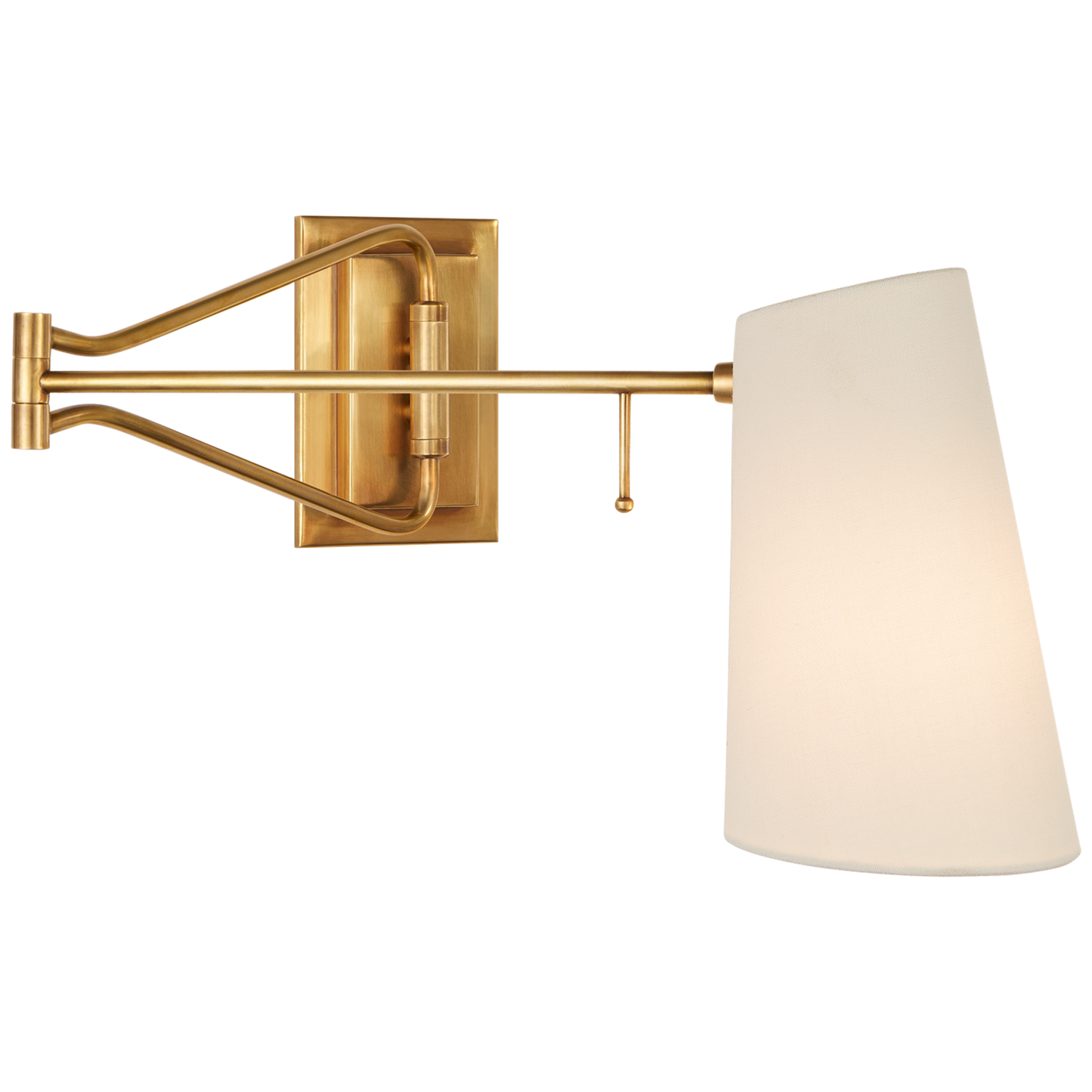 Keil Swing Arm Wall Light with Linen Shade