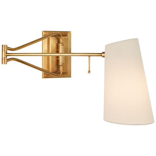 Keil Swing Arm Wall Light with Linen Shade