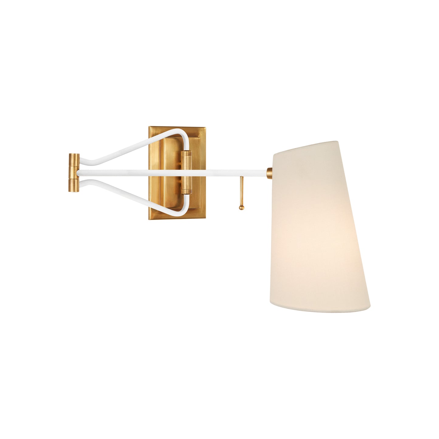 Keil Swing Arm Wall Light with Linen Shade