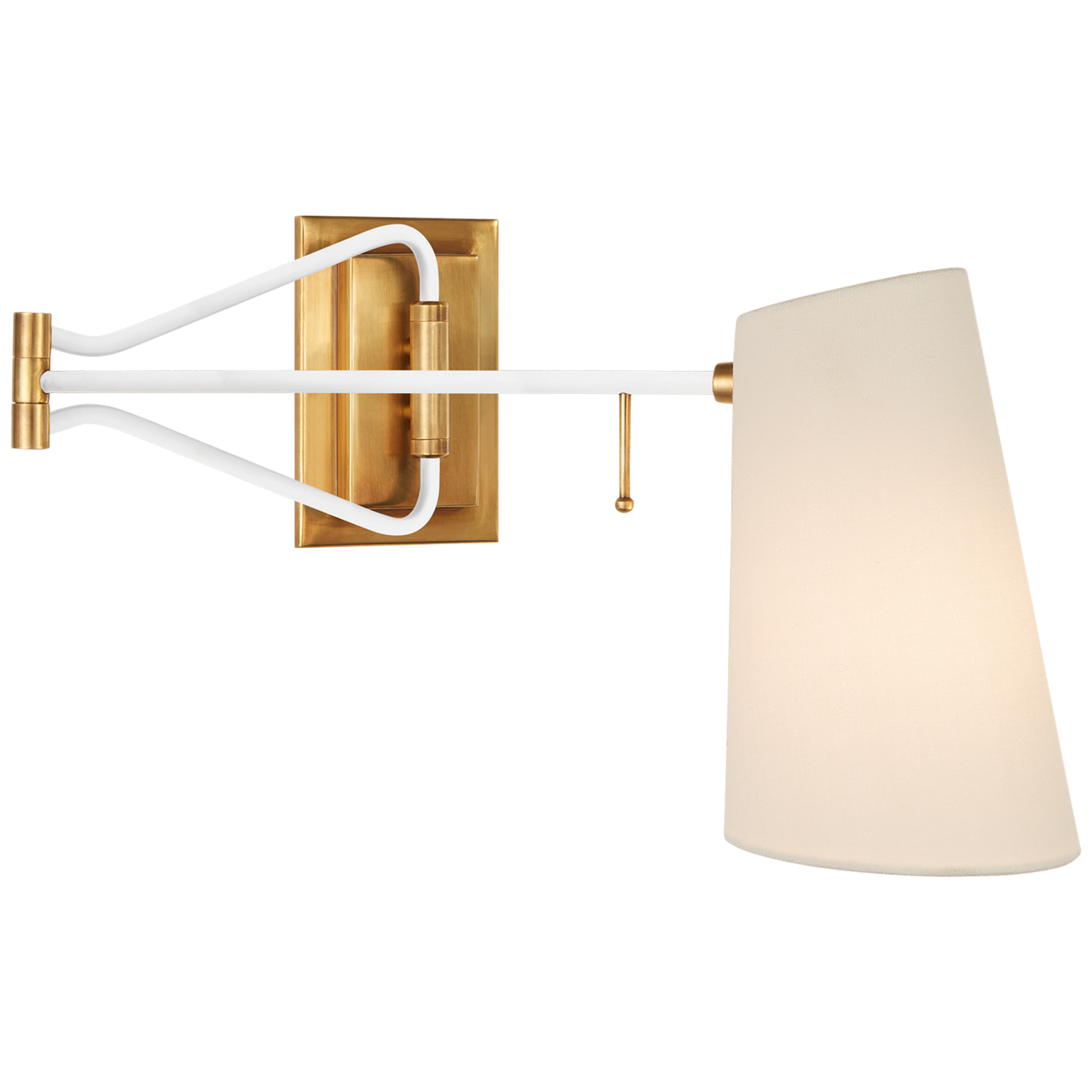 Keil Swing Arm Wall Light with Linen Shade