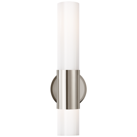 Penz Medium Cylindrical Sconce with White Glass