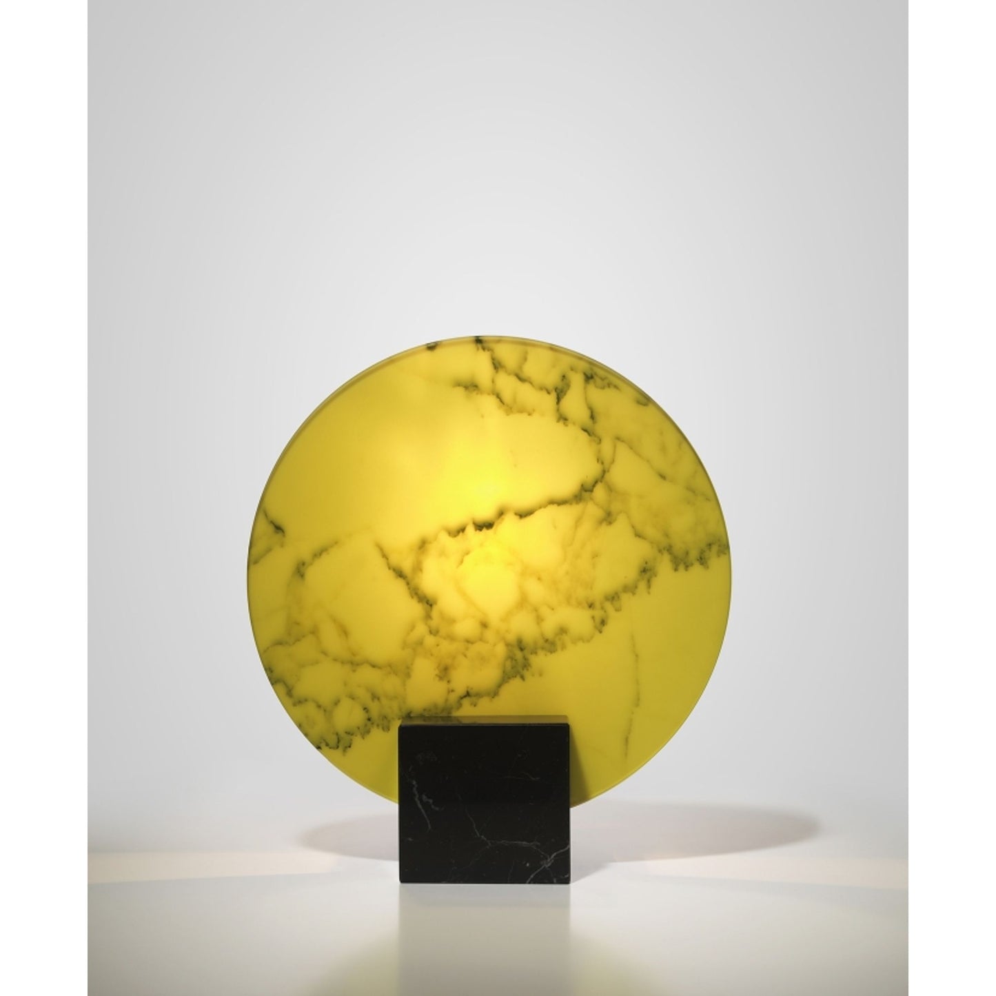 Acid Marble Table Lamp with Yellow Glass