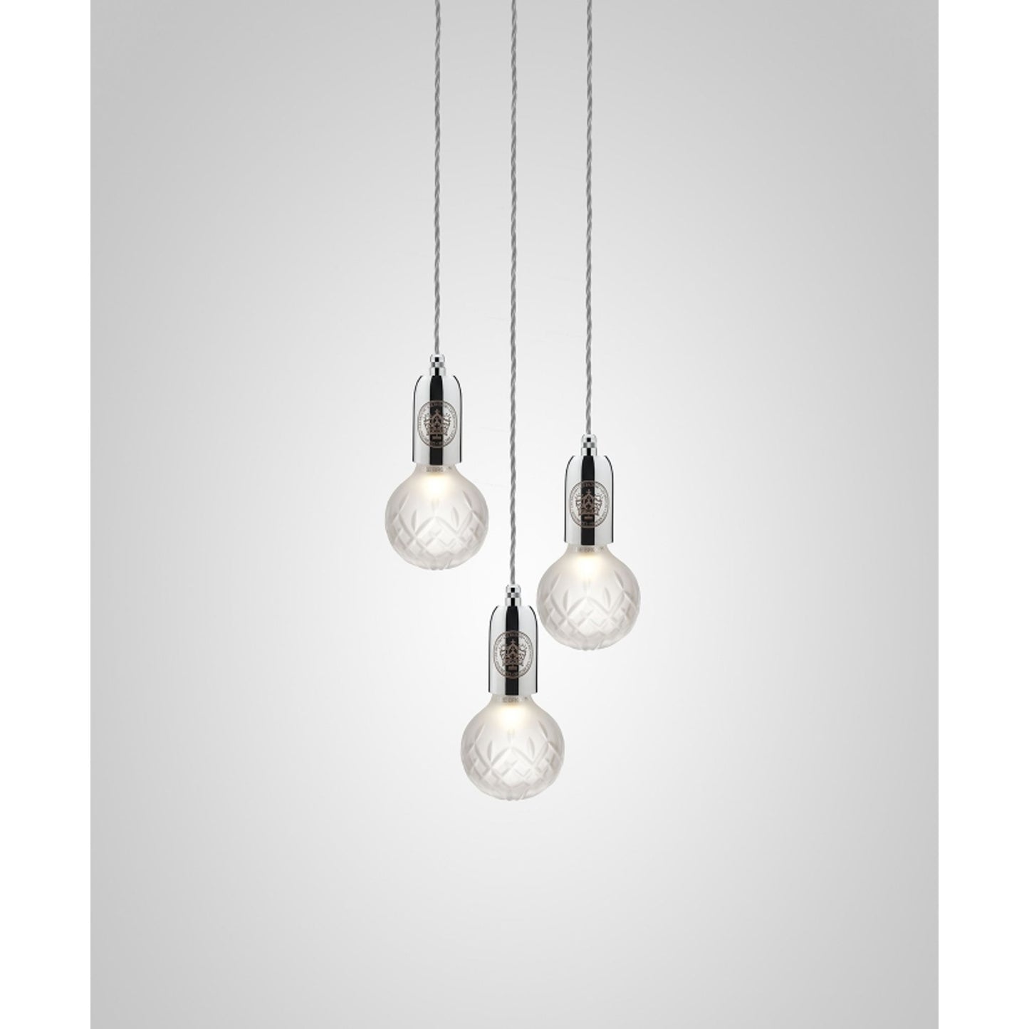 Crystal Bulb 3-Light Frosted LED Pendant