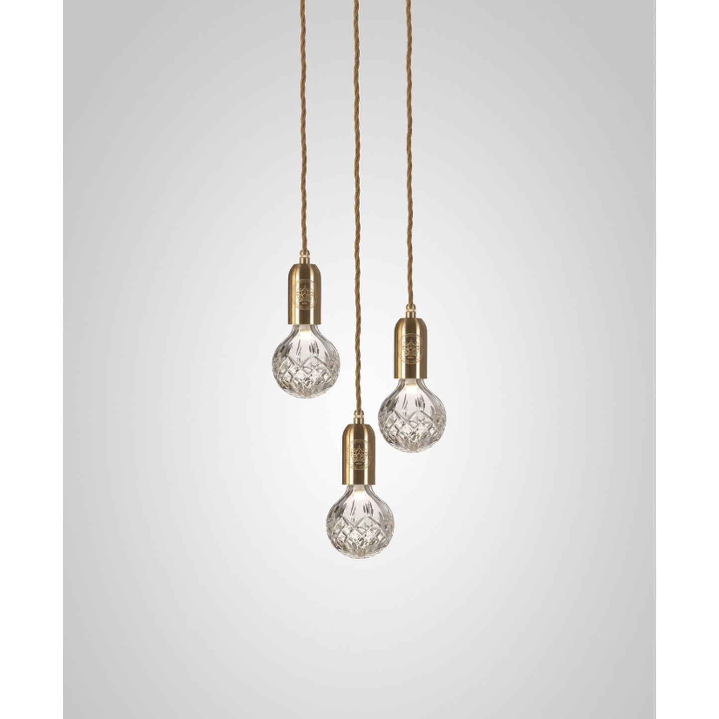 Crystal Bulb 3-Light Clear Glass LED Pendant