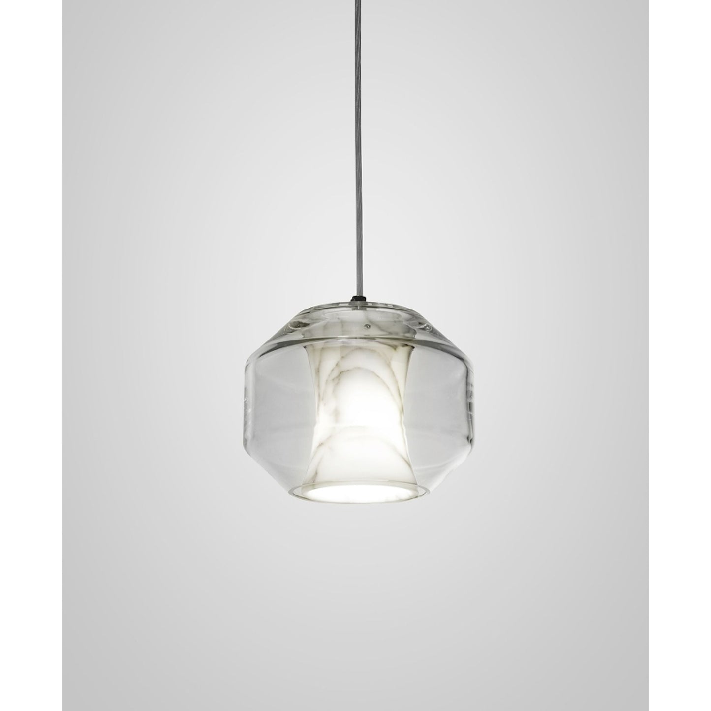 Chamber Single LED Pendant with Carrara Marble