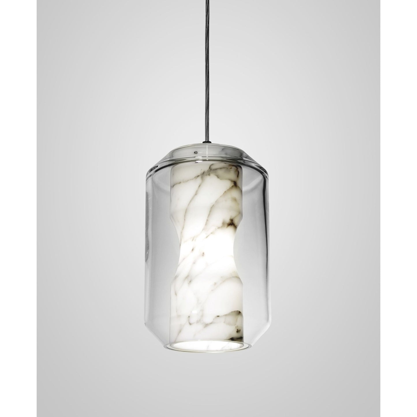 Chamber Single LED Pendant with Carrara Marble