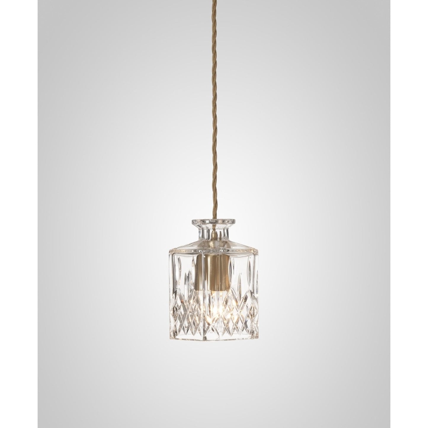 Decanterlight Square Single LED Pendant with Lead Crystal