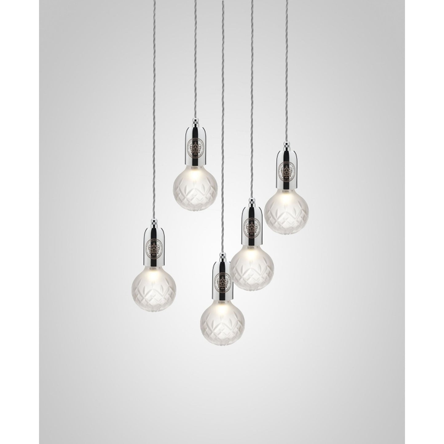 Crystal Bulb 5-Light Frosted Glass LED Pendant