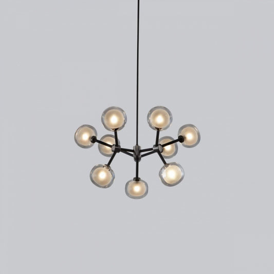 Nabila 9-Light Chandelier Matt Black