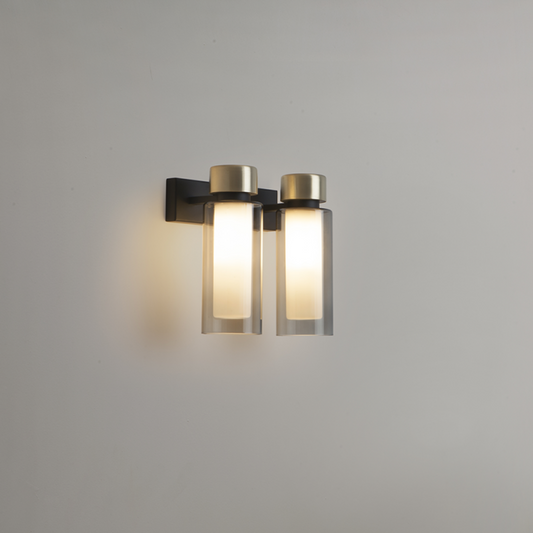 Osman Double Wall Light in Matt Black